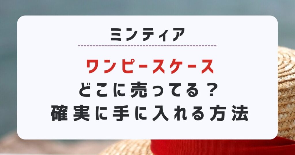 ミンティアワンピースケースどこに売ってる？確実に手に入れる方法