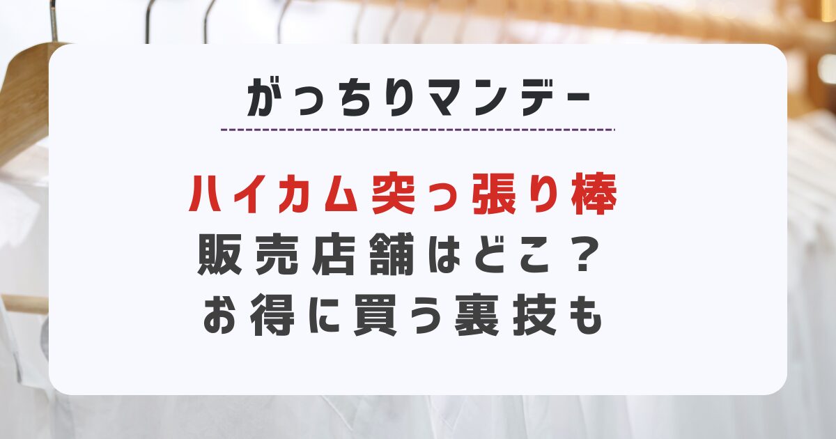 【がっちりマンデー】ハイカム突っ張り棒販売店舗はどこ？お得に買う裏技も